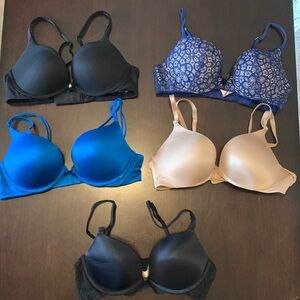 Bundle of 4 Victoria’s Secret and 1 PINK by Victoria’s Secret push up bras.